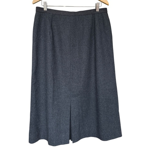 Vintage Pendleton Wool A-Line Midi Skirt Size 12 Large Grey Classic 70s 80s - Picture 5 of 10